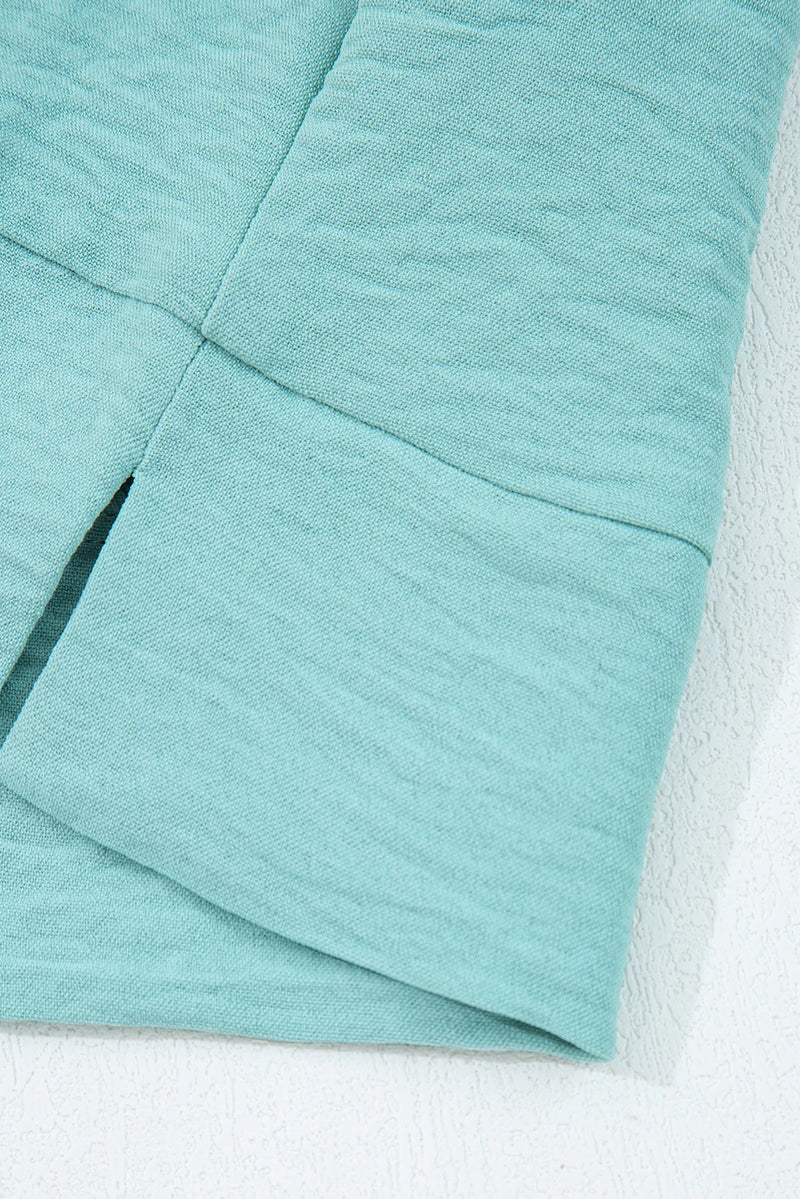 Load image into Gallery viewer, DLLS328 - Ladies Moonlight Jade Frilled V Neckline Bracelet Sleeve Crinkled Blouse
