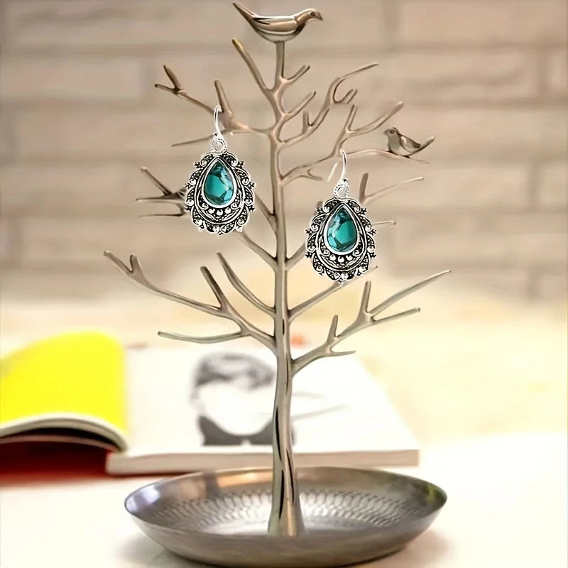 Load image into Gallery viewer, TMER48 - Turquoise Dangle Drop Earrings
