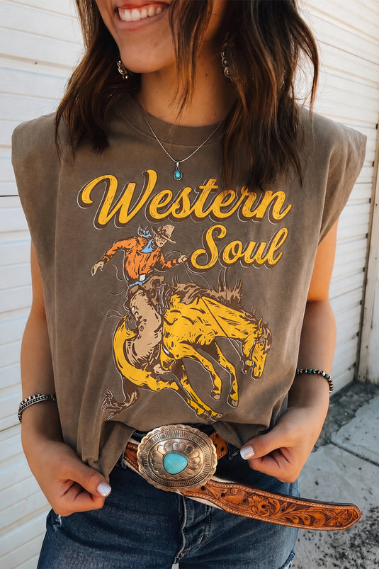 DLLS735 - Ladies Breen Western Soul Sleeveless Round Neck Muscle Top
