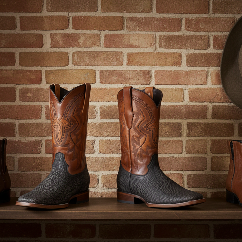 Load image into Gallery viewer, 8000 - RockinLeather Men&#39;s Distressed Brown Genuine Sharkskin Boots
