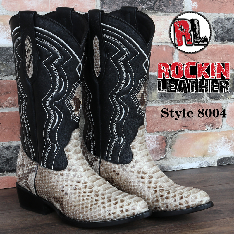 8004 - RockinLeather Men's Genuine Natural Python Boots – D & D Outfitters