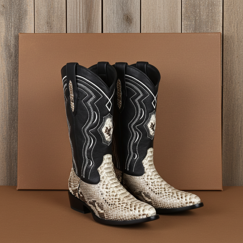 Load image into Gallery viewer, 8004 - RockinLeather Men&#39;s Genuine Natural Python Boots
