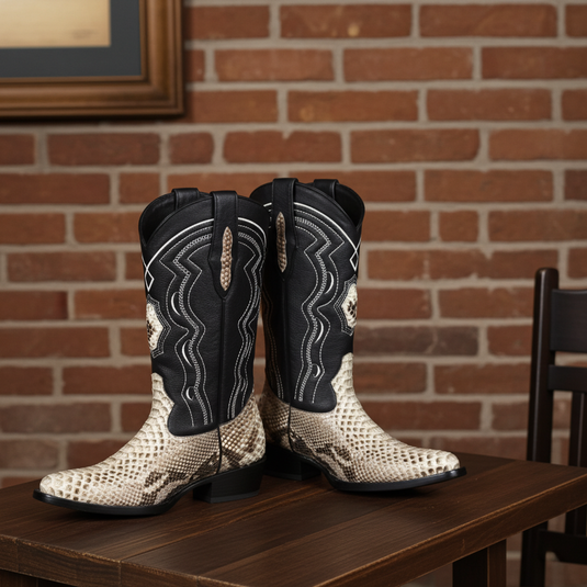 8004 - RockinLeather Men's Genuine Natural Python Boots – D & D Outfitters