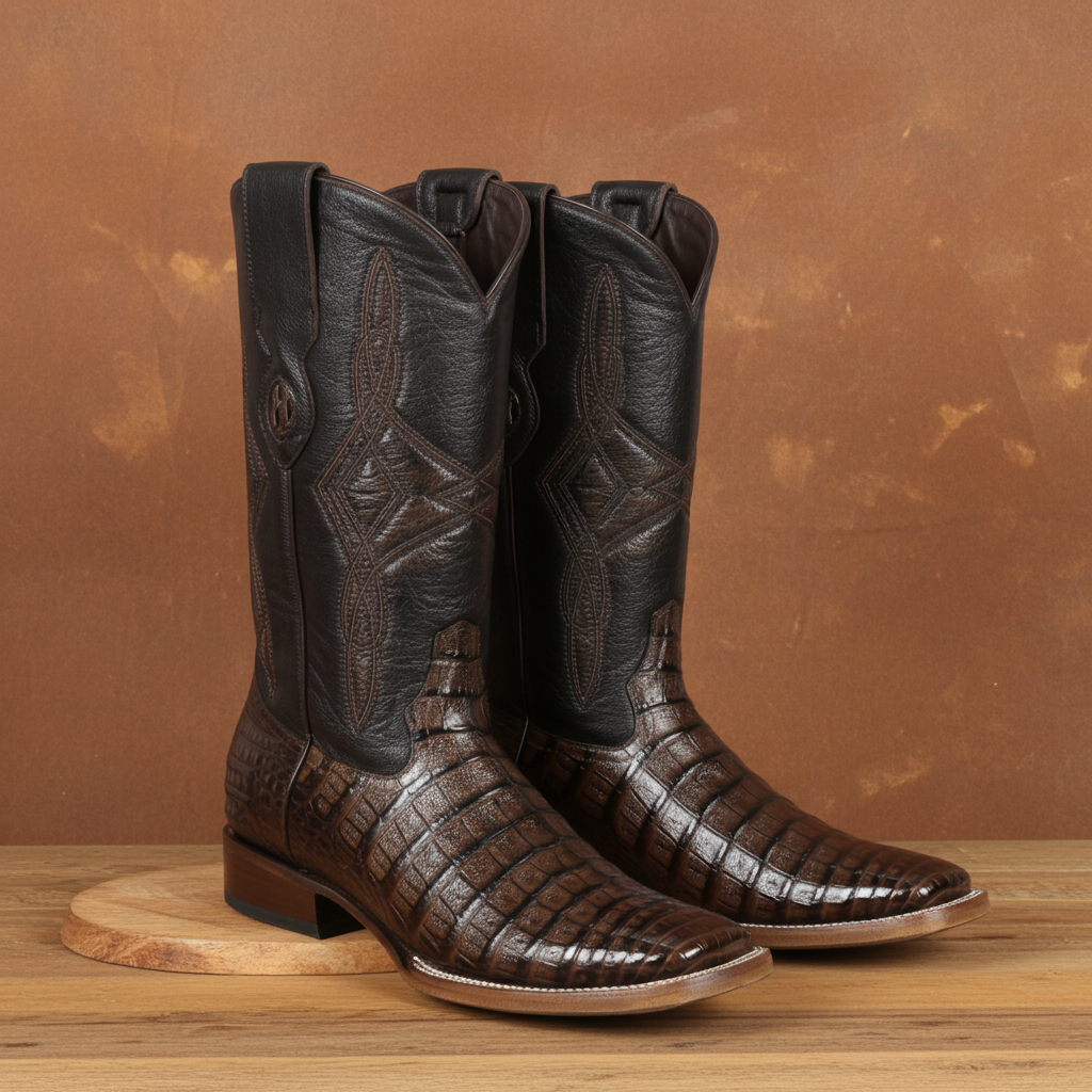 8007 - RockinLeather Men's Infinity Caiman Square Toe Western Boot – D ...