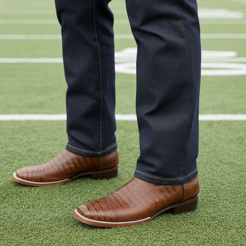 Load image into Gallery viewer, 8008 - RockinLeather Men&#39;s Sidney Caiman Square Toe Western Boot
