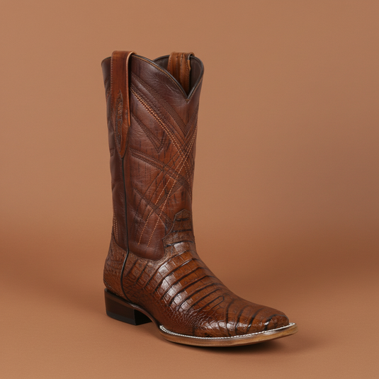 8008 - RockinLeather Men's Sidney Caiman Square Toe Western Boot