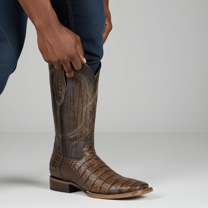 Load image into Gallery viewer, 8009 - RockinLeather Men&#39;s West Caiman Square Toe Western Boot
