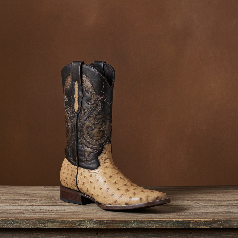 Load image into Gallery viewer, 8011 - RockinLeather Men&#39;s Orix Full Quill Ostrich Square Toe Western Boot
