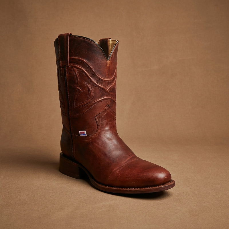 Load image into Gallery viewer, 1253 - RockinLeather Men's Cognac Goat Roper Boot
