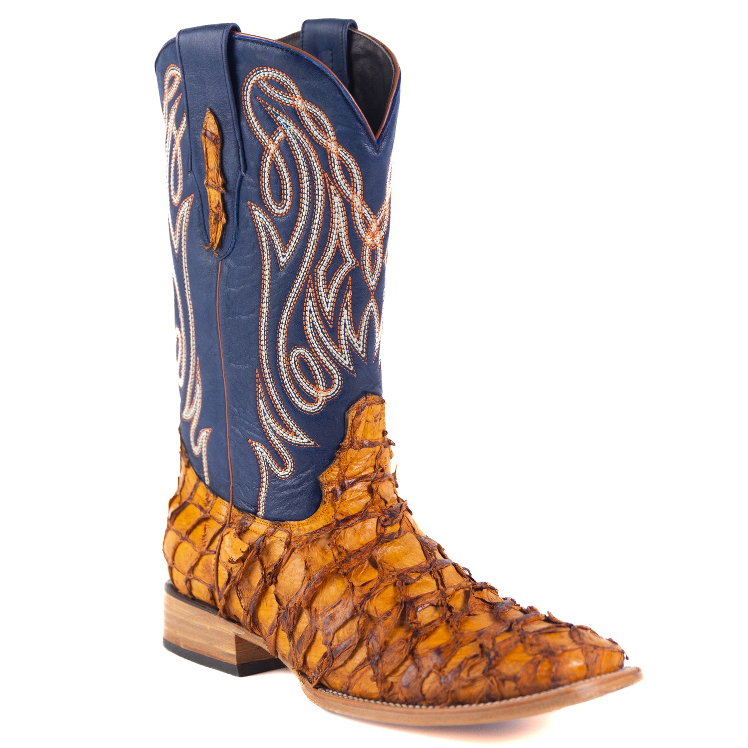 8021 - RockinLeather Men's Genuine Pirarucu Square Toe Western Boot – D ...