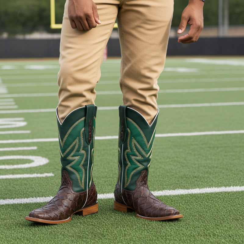 Load image into Gallery viewer, 8022 - RockinLeather Men&#39;s Genuine Pirarucu Square Toe Western Boot
