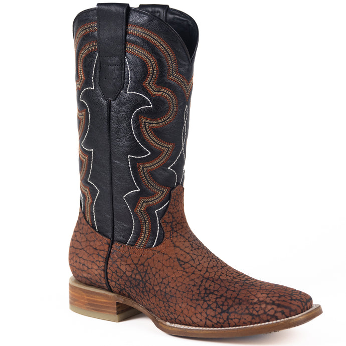 8023 - RockinLeather Men's Shedron Brown Buffalo Square Toe Western Boot