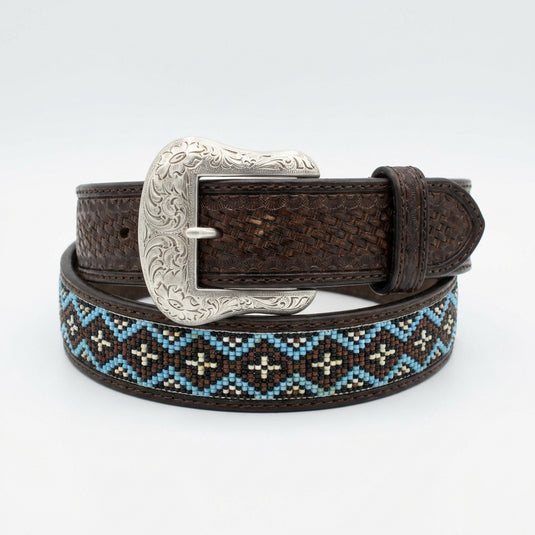 N2419402 - Nocona Men's Geometric Beaded Inlay Belt