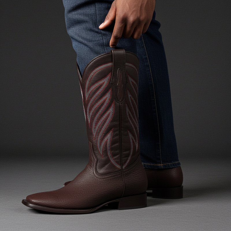 Load image into Gallery viewer, 8027 - RockinLeather Men&#39;s Black Cherry Genuine Sharkskin Boots
