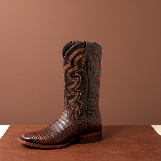 8033 - RockinLeather Men's Caiman Square Toe Western Boot