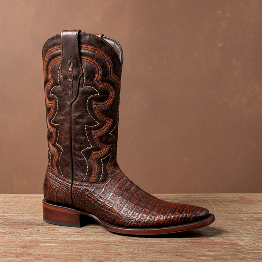 8033 - RockinLeather Men's Caiman Square Toe Western Boot
