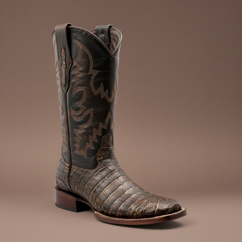 Load image into Gallery viewer, 8035 - RockinLeather Men&#39;s Caiman Square Toe Western Boot
