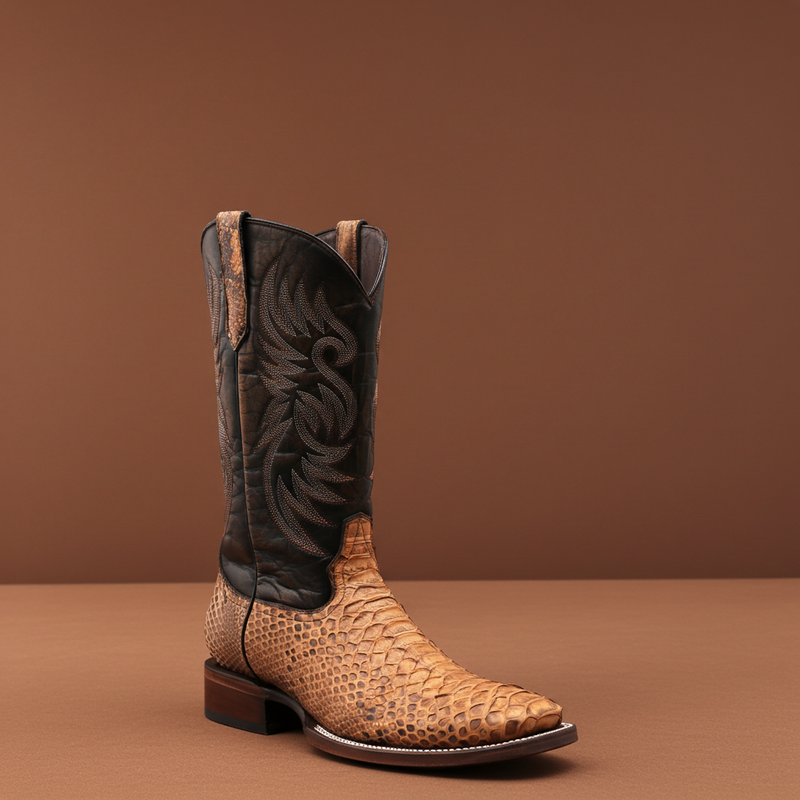 Load image into Gallery viewer, 8036 - RockinLeather Men&#39;s Tan Python Square Toe Western Boot
