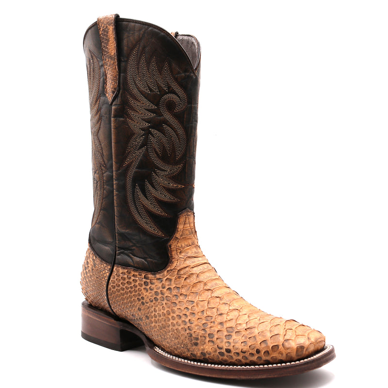 Load image into Gallery viewer, 8036 - RockinLeather Men&#39;s Tan Python Square Toe Western Boot
