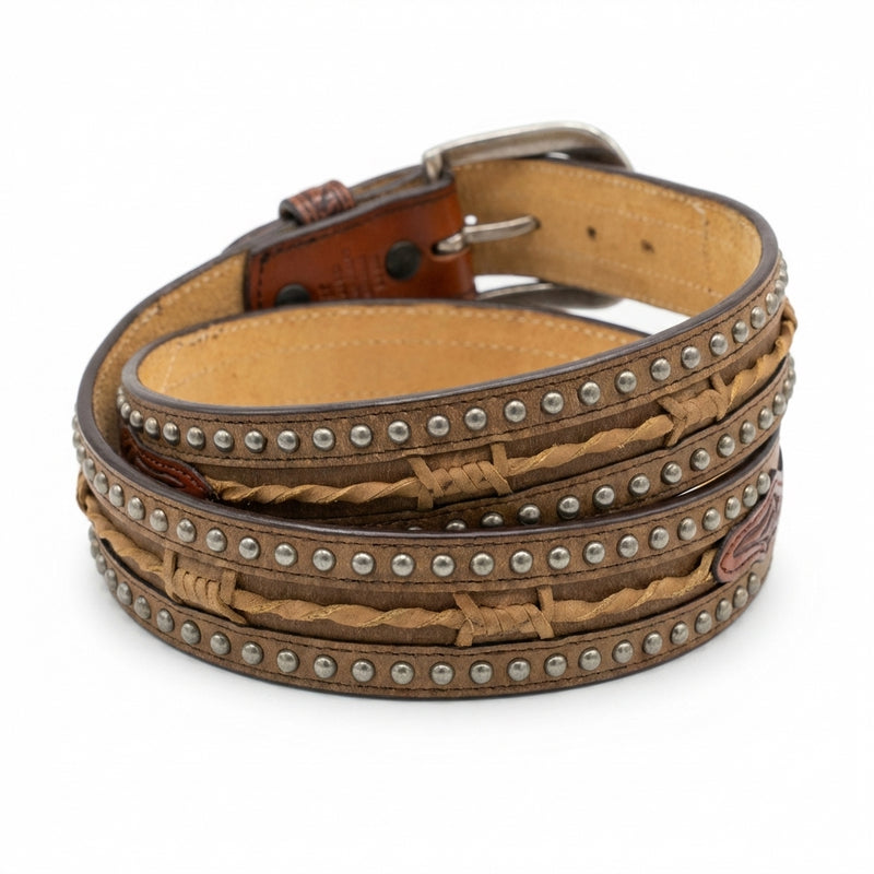 Load image into Gallery viewer, 8944 - 3D Barbwire Inlay Belt with Tooling
