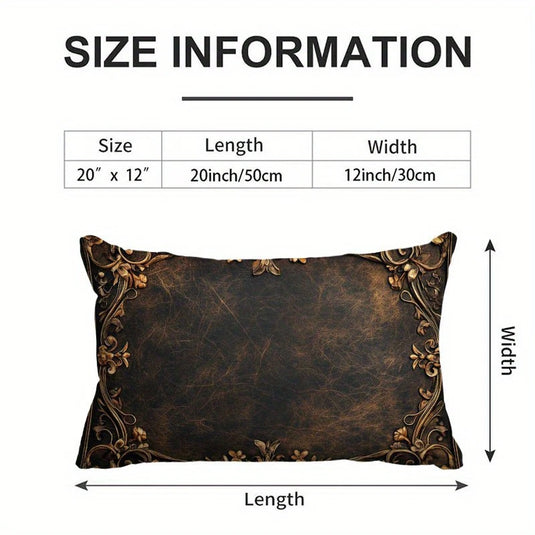TMPL97 - 2 Piece Set - 12" x 20" Leather Design Throw Pillows