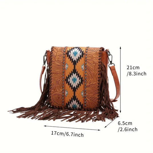 TMPUR2 - Western Faux Leather Crossbody Bag