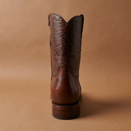 8032 - RockinLeather Men's Brown Zip Up Cowhide Western Boots