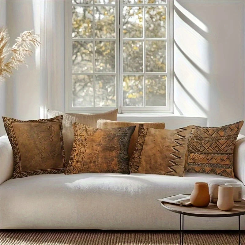 Load image into Gallery viewer, TMPL101 - 4 Piece Set - 18&quot; x 18&quot; Leather Look Throw Pillows

