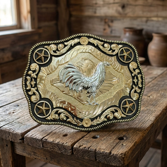 AWW1 - Rooster Rose Gold 4 Star Buckle