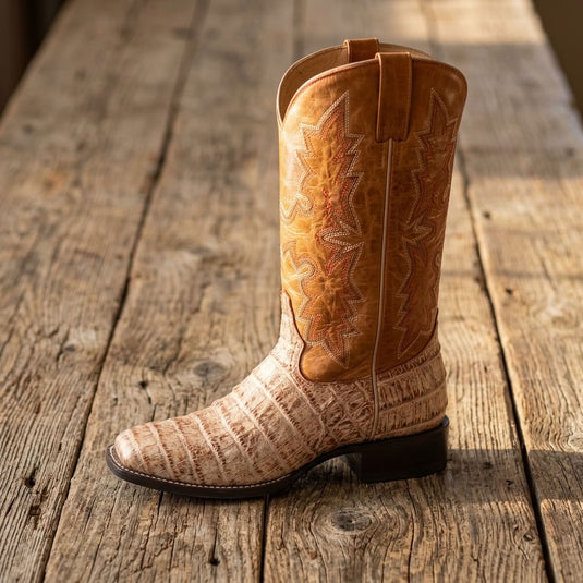 CP5011 - Cowboy Prayer Men's Natural Gator Print Western Boots