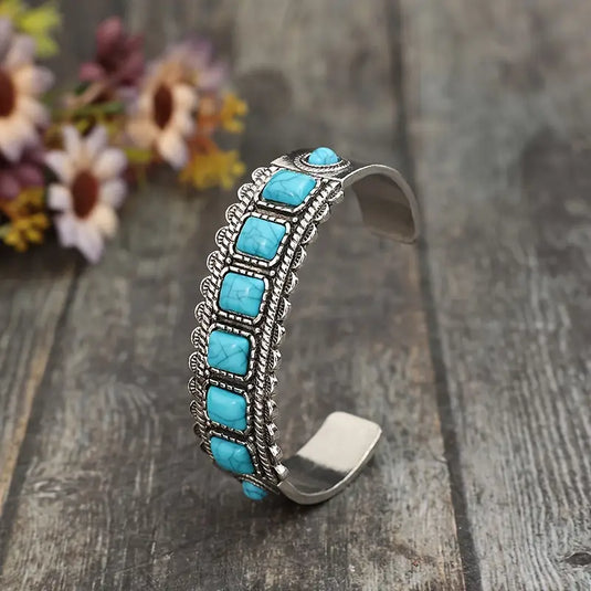 TMBC32 - Multi Stone Turquoise Bangle Bracelet
