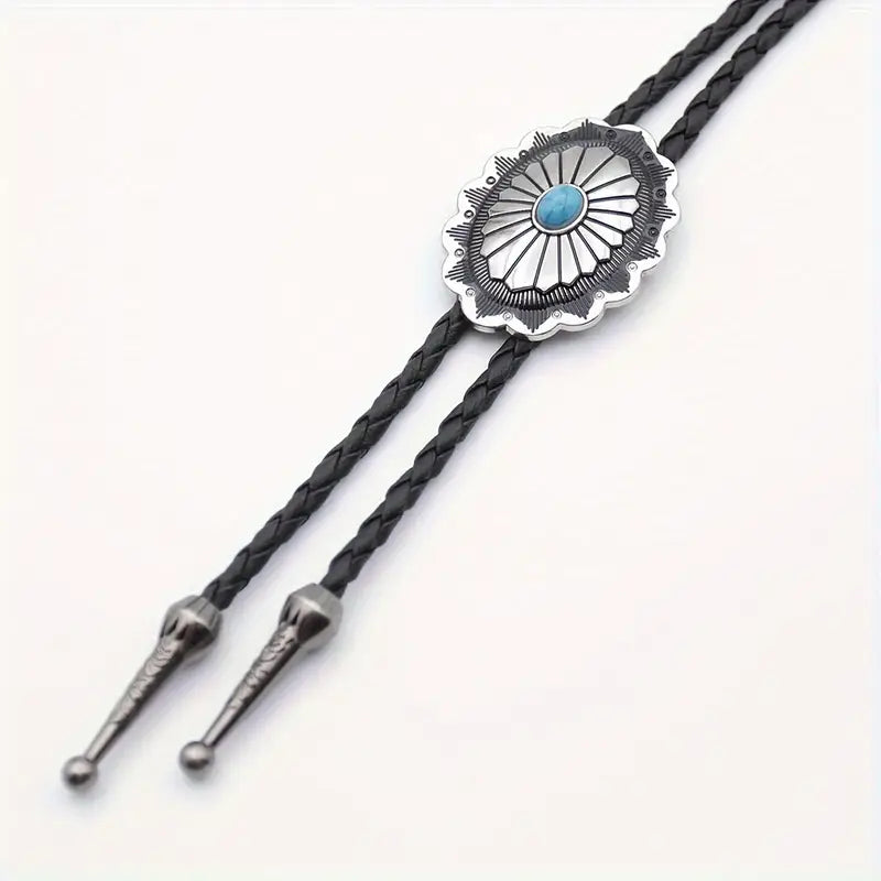 Load image into Gallery viewer, TMBLO1 - Turquoise Resin Bolo Tie
