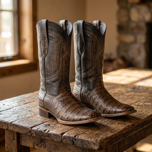 8009 - RockinLeather Men's West Caiman Square Toe Western Boot