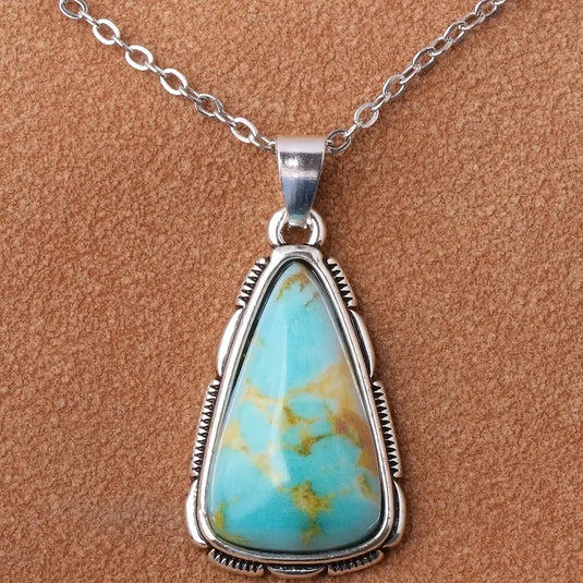 TMNK22 - Turquoise Drop Pendant Necklace