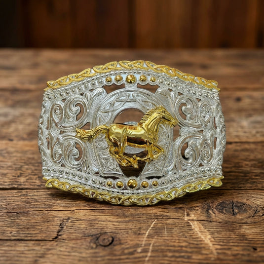 AWW9 - Horse Two Toned Buckle