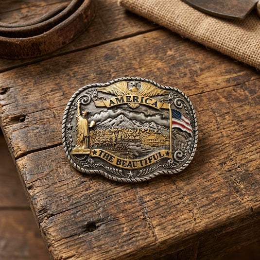 RLB522 - RockinLeather America The Beautiful Belt Buckle