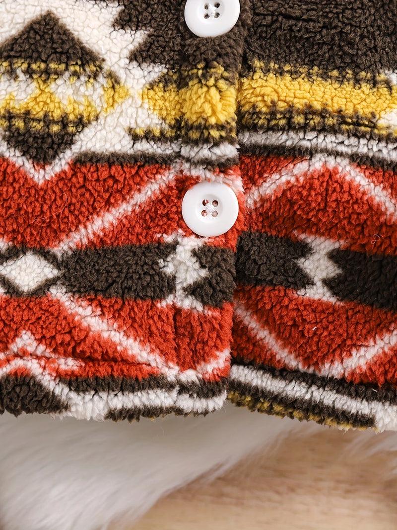 Load image into Gallery viewer, TMCHD31 - Brick Red Aztec Baby &amp; Child Hooded Jacket
