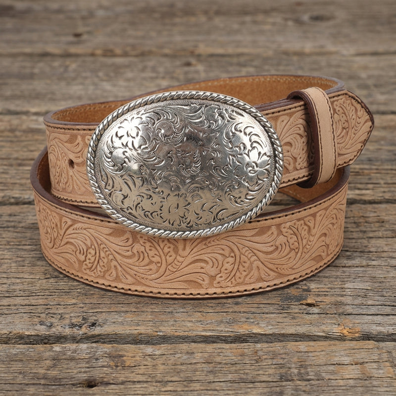 Load image into Gallery viewer, B1022 - RockinLeather Cowhide Leather Belt With Floral Print
