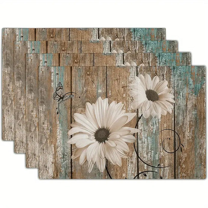 TMPLMT5 - Set of 4 Rustic Sunflower Placemats
