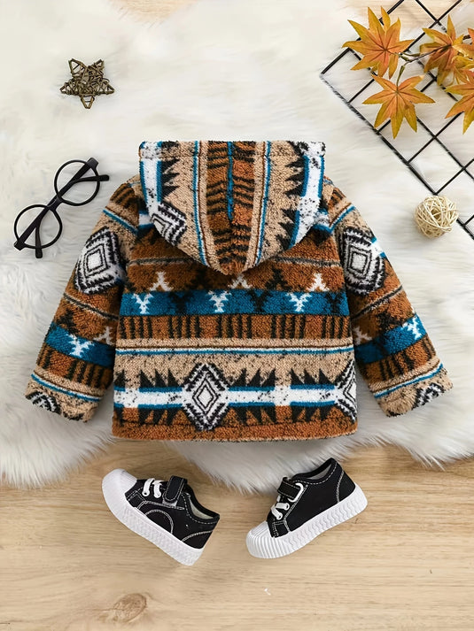 TMCHD30 - Baby & Children's Aztec Print Hooded Jacket