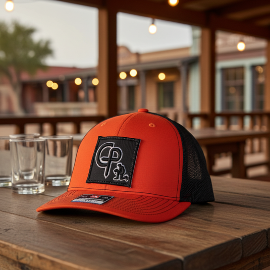 CP112 - Cowboy Prayer 3D Black Orange/Black Cap