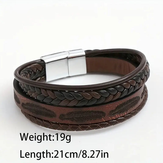 TMBC30 - Multi Layer Woven Feather Bracelet