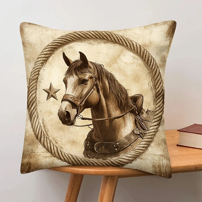 TMPL15 - 1 Piece Horse Print Throw Pillow
