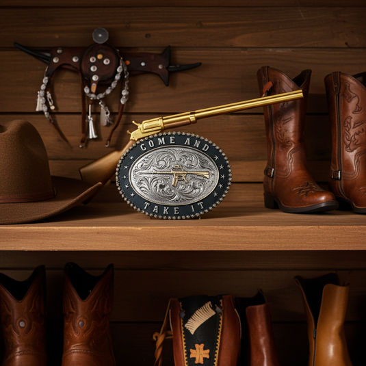 RLB004 - RockinLeather "Come And Take It" Belt Buckle