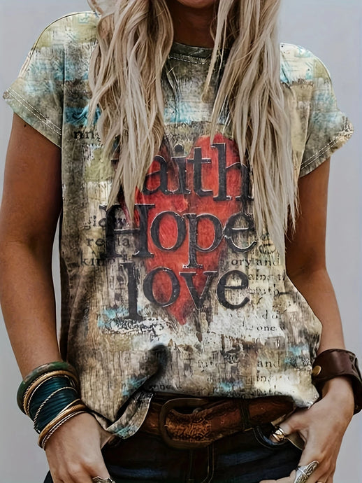 TMTSHT35 - Women's Faith Hope Love T Shirt
