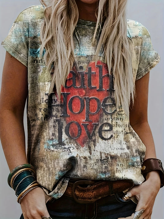 TMTSHT35 - Women's Faith Hope Love T Shirt