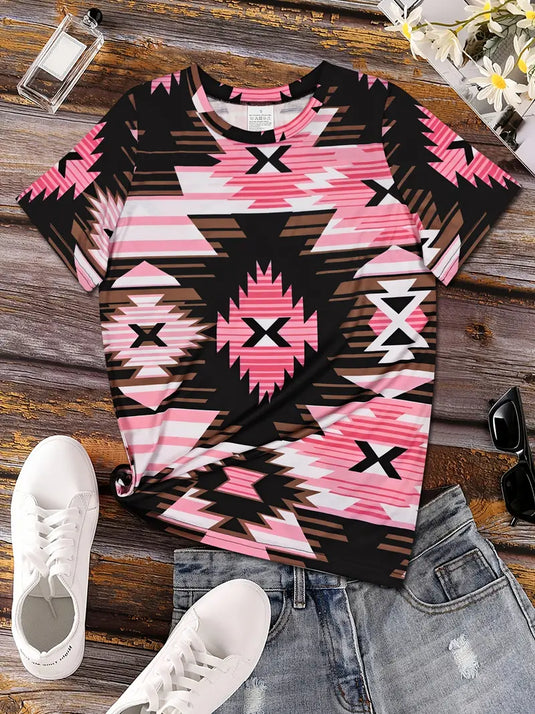 TMTSHT131 - Ladies Aztec Print T Shirt