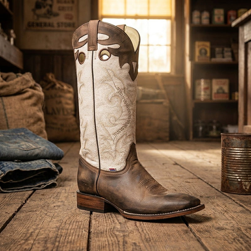 Load image into Gallery viewer, 1587 - RockinLeather Men's Buckaroo Distressed Brown Western Boot
