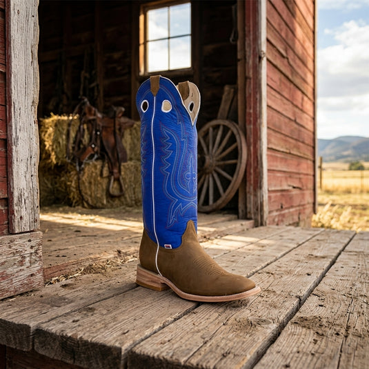 1106 - RockinLeather Men's Buckaroo Blue Shaft Western Boot