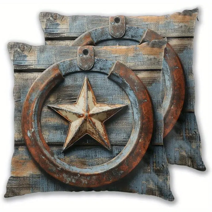 TMPL23 - 2 Piece Set Western Star Throw Pillows
